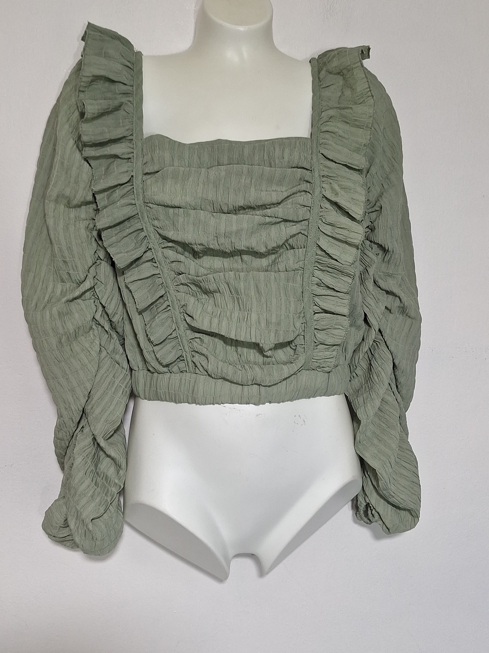 HYFVE Sage Ruffle Peasant Blouse